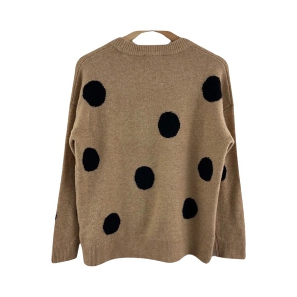 Madewell Dot Graystone Pullover Sweater Camel Polka Dot Size XS - Picture 2 of 6